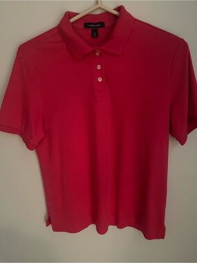 Lands' End red pink Crew Polo women’s 6-8 💯% cotton excellent condition